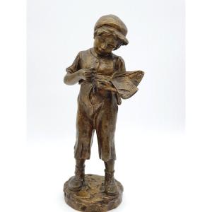 Bronze Signed Bofill, Newspaper Seller, "antoine Bofill 1875-1925