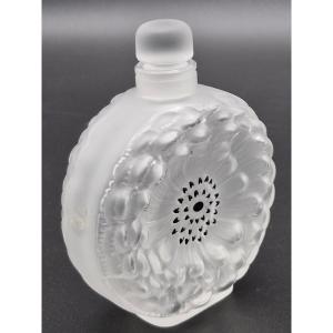 Lalique Bottle With Dahlia Decor, 18cm