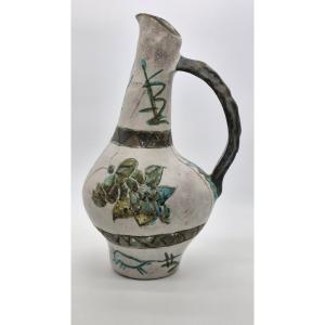 Pitcher Jérôme Massier 1850-1926 Vallauris Large Size 44cm High