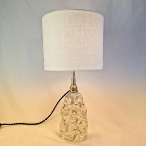 Signed Baccarat Crystal Lamp - Very Good Condition - Linen Shade
