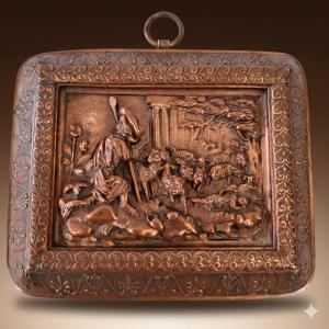Empire-period Bas-relief In Repoussé Copper -