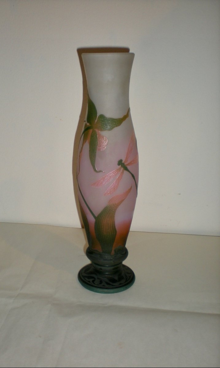 Libellula- Vaso art nouveau Daum Nancy-photo-2