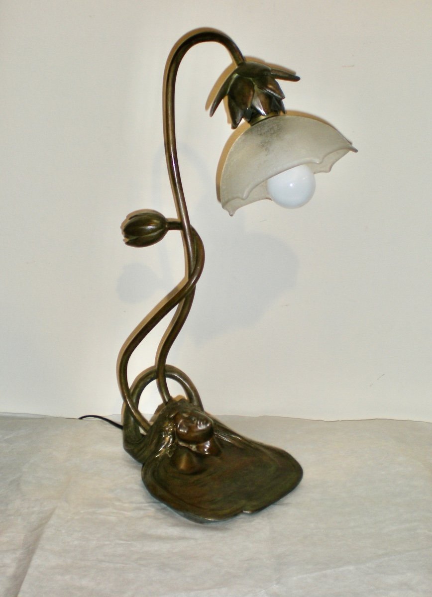 Lampada/scultura art nouveau - Daum Nancy e Lucien Bessin
