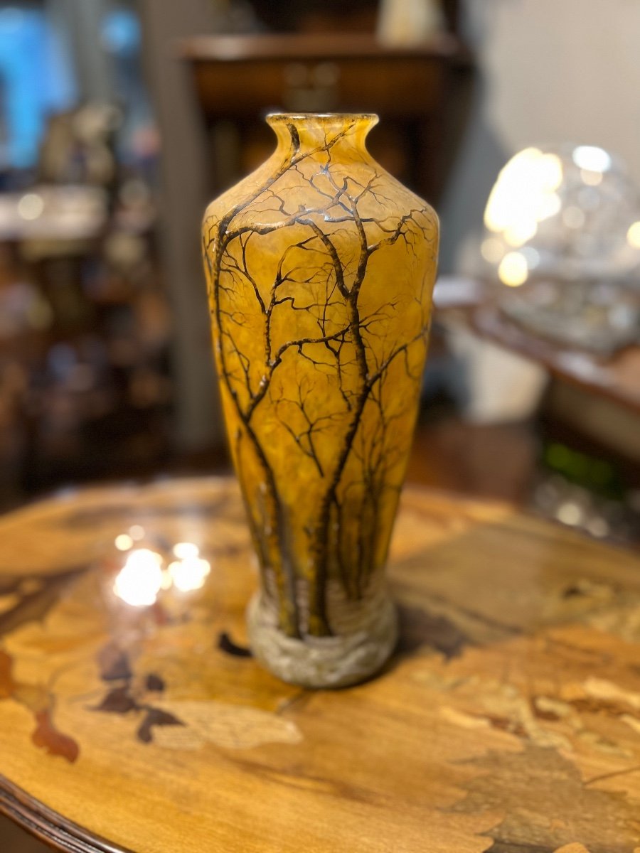 Forêt En Hiver - Vase Art Nouveau Daum Nancy-photo-4