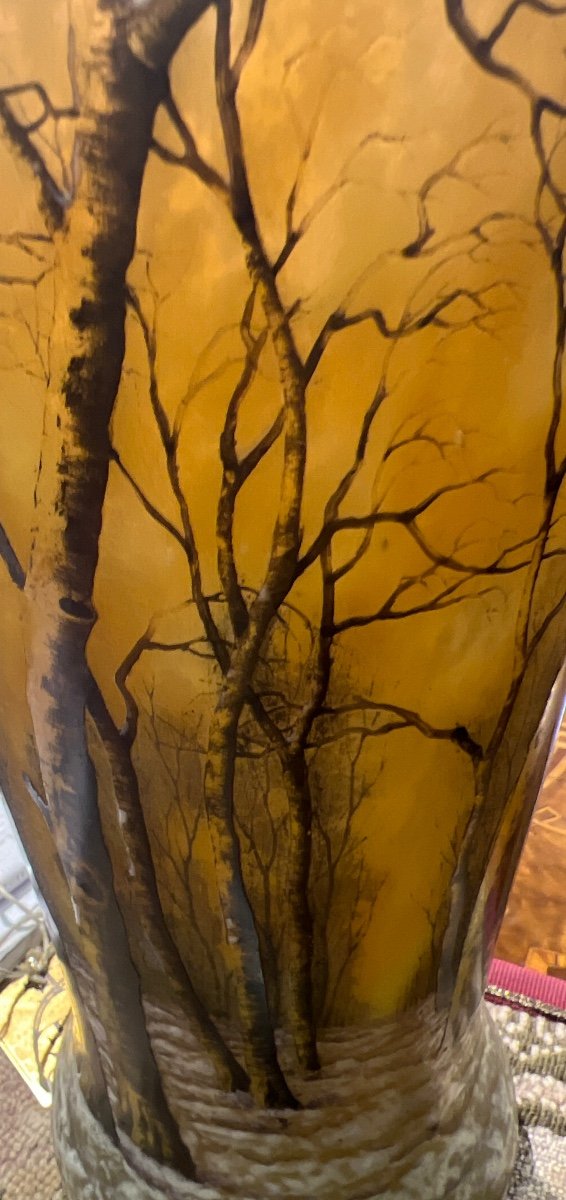 Forêt En Hiver - Vase Art Nouveau Daum Nancy-photo-3
