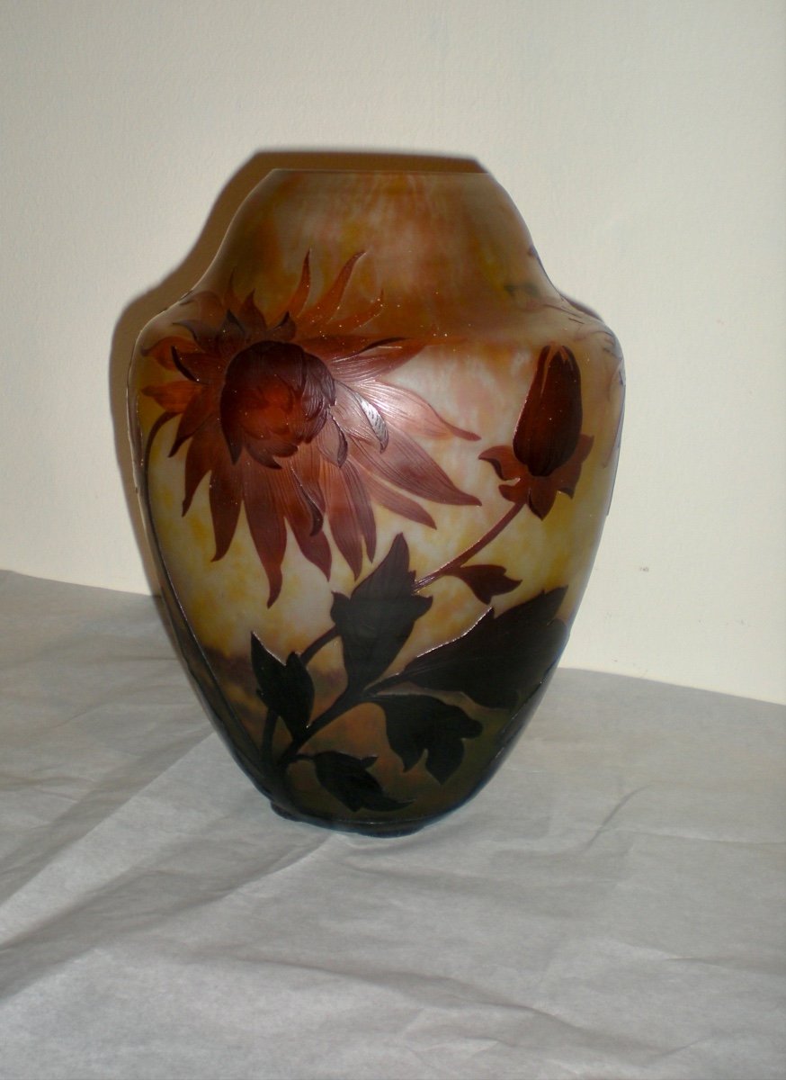 Chrysanthèmes - Vase Daum Nancy Art Nouveau-photo-3