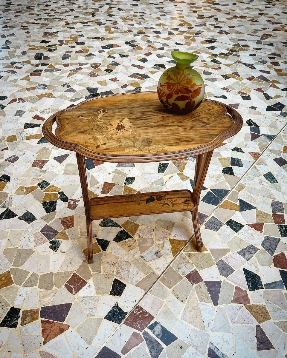 Ibisco - tavolino art nouveau Gallè