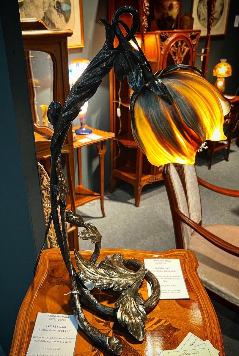 Lampe Fleur - Lampada art nouveau Camille Colot -photo-2
