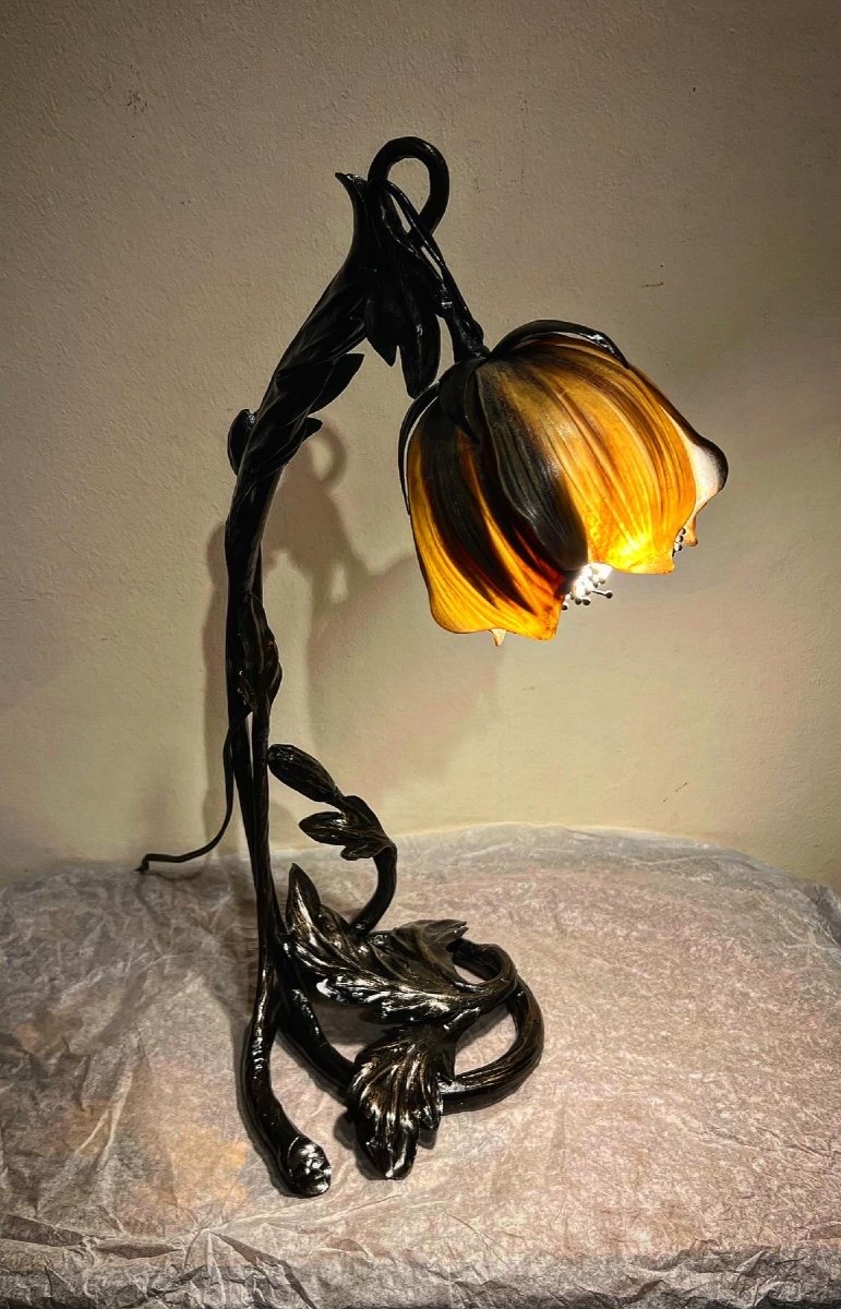 Lampe Fleur - Lampada art nouveau Camille Colot -photo-3