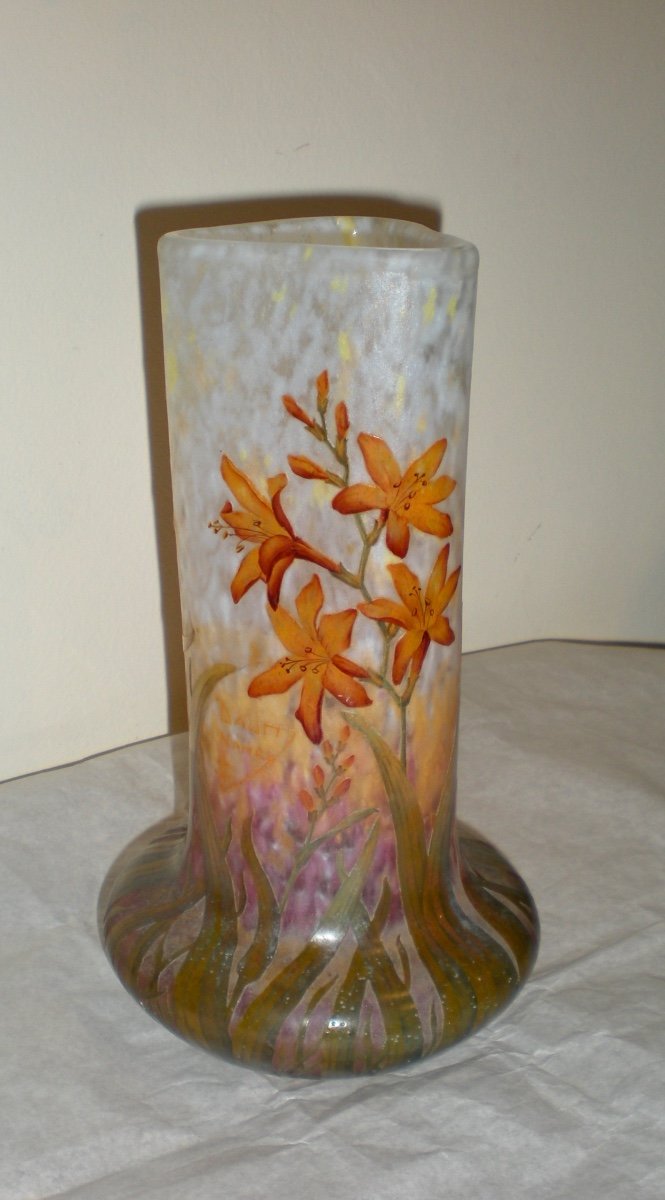 Montbretia- Vaso art nouveau Daum Nancy-photo-2