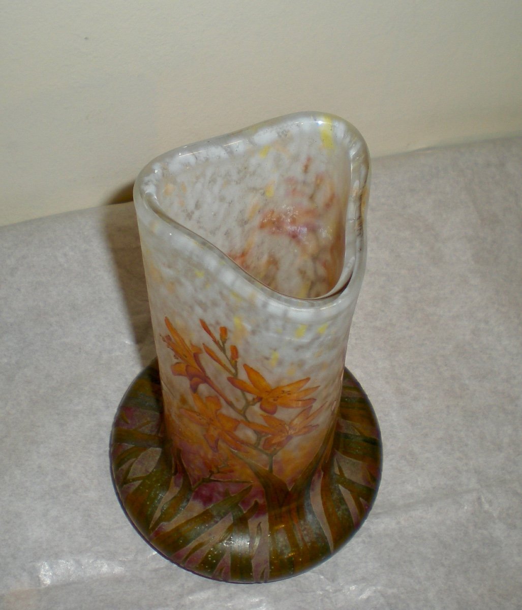 Montbretia- Vaso art nouveau Daum Nancy-photo-3