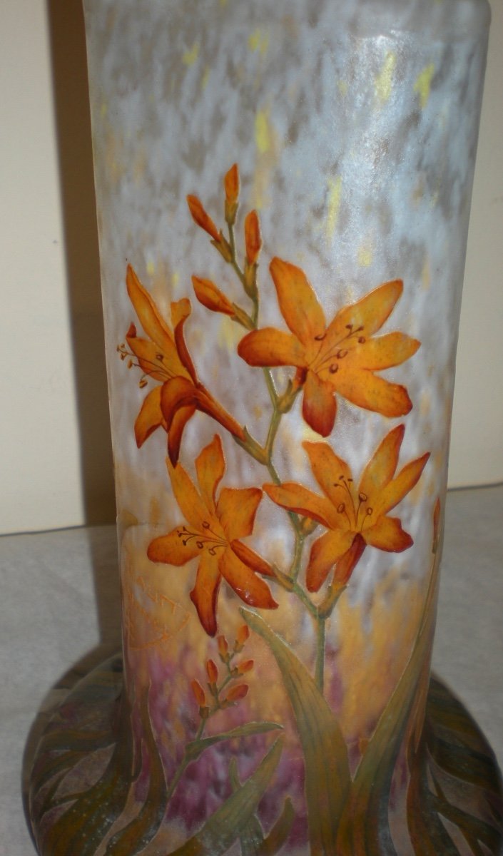 Montbretia- Vaso art nouveau Daum Nancy-photo-4
