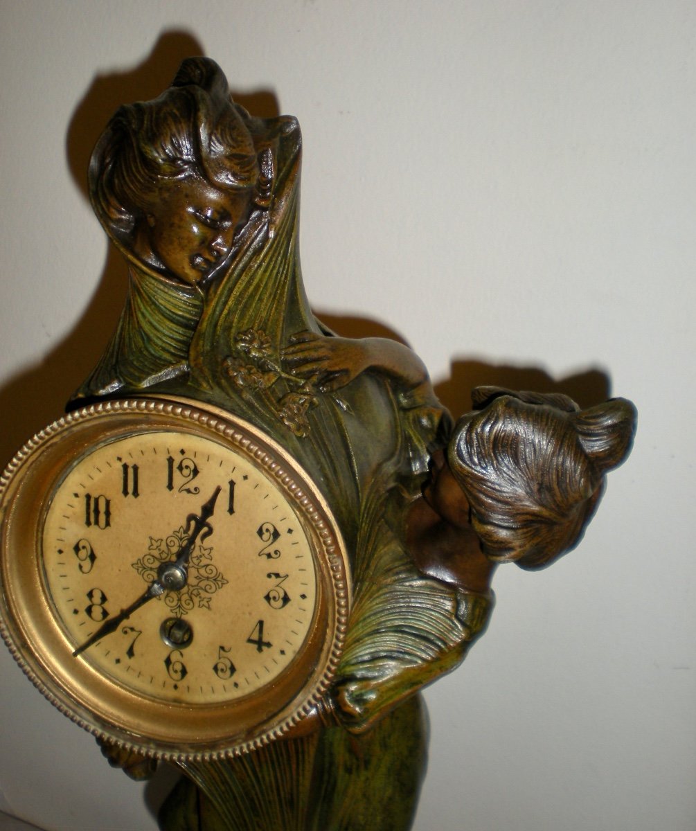 Orologio/scultura art nouveau-photo-3