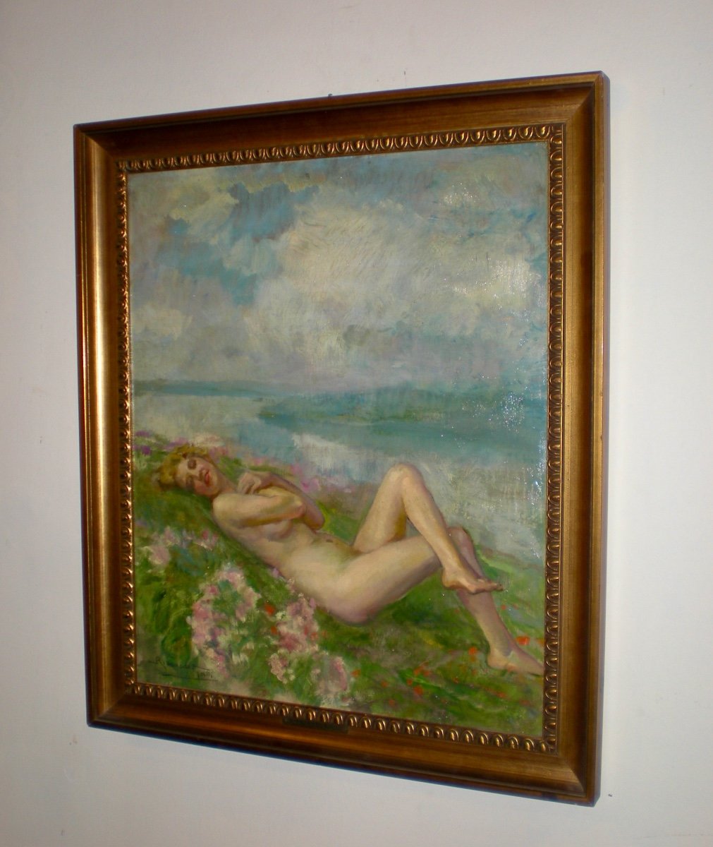 Sogno di primavera- Olio su tavola art nouveau R.Galli