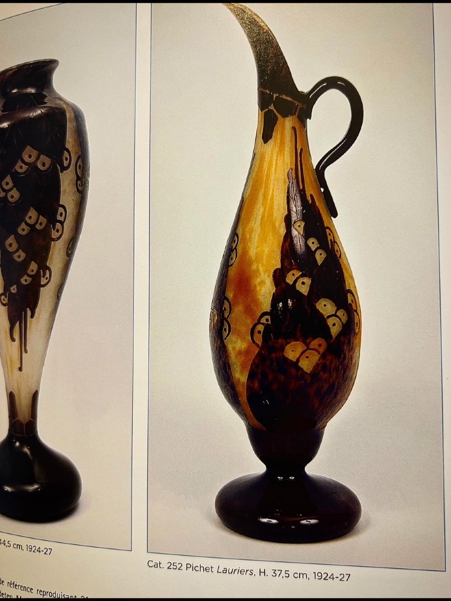 Lauriers - Pichet art dèco Le Verre Français -photo-4