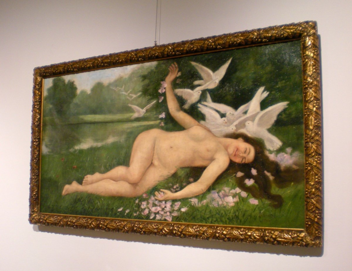 Colombe- Olio su tela art nouveau , Oliverio,1922-photo-2