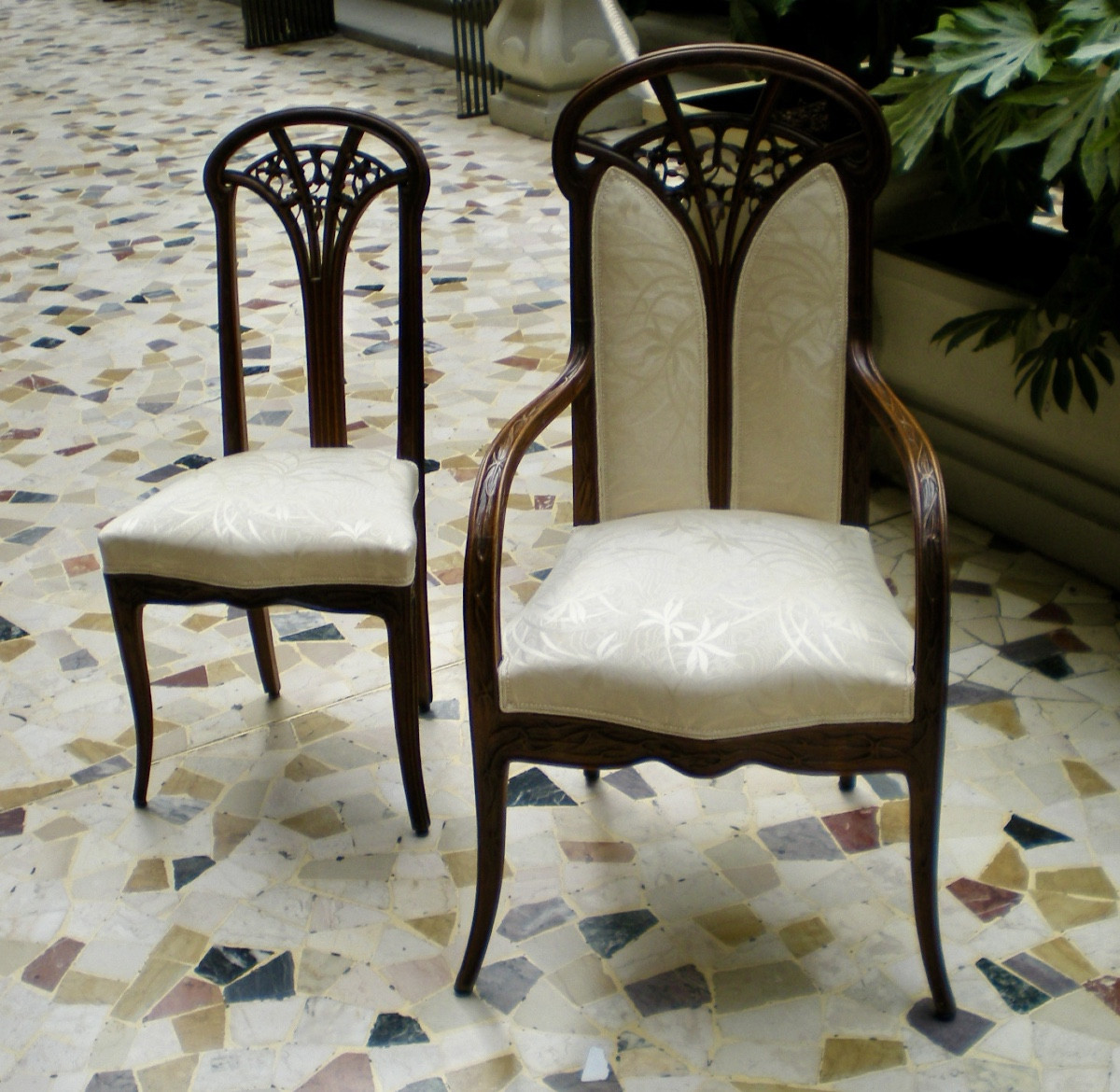 Clematide- Poltrona e sedia art nouveau Majorelle-photo-2