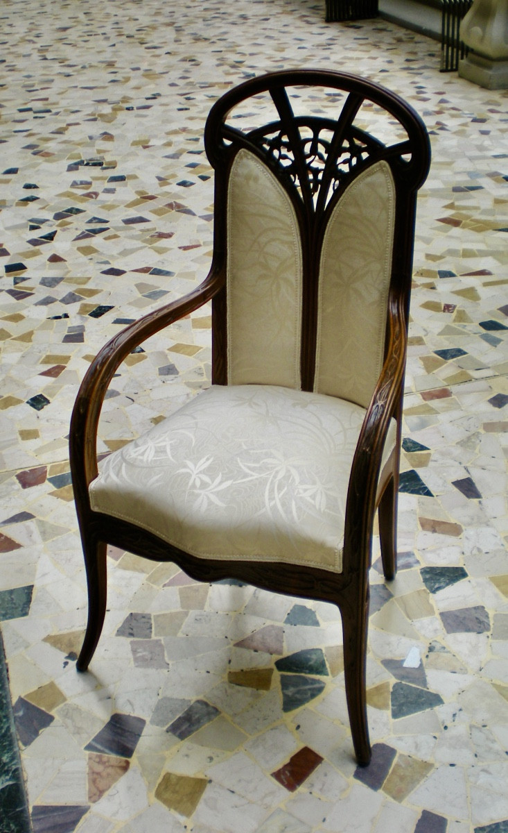 Clematide- Poltrona e sedia art nouveau Majorelle-photo-3