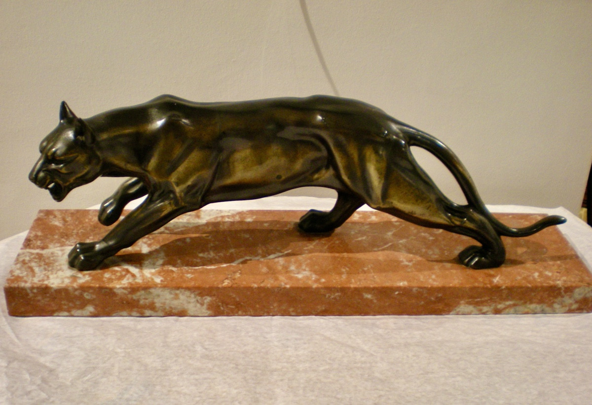Pantera- Scultura art déco-photo-2