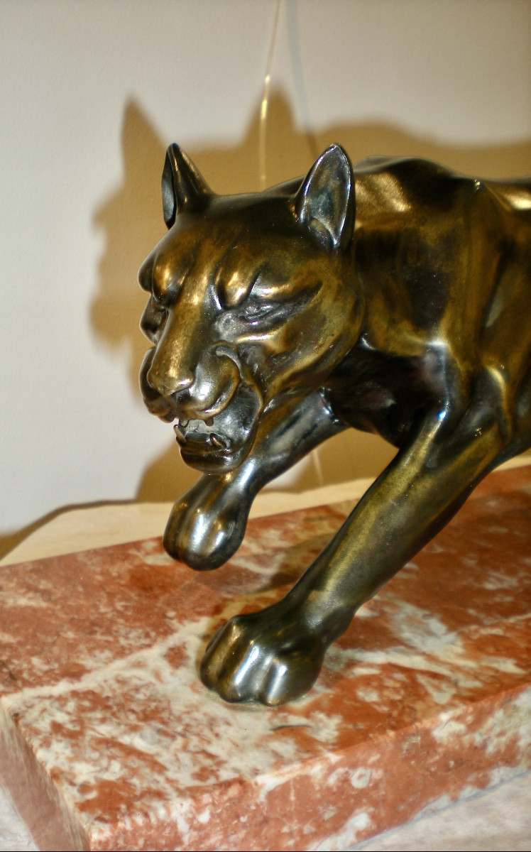 Pantera- Scultura art déco-photo-3