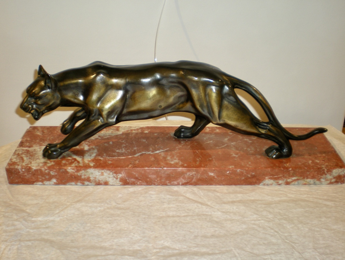 Pantera- Scultura art déco-photo-2