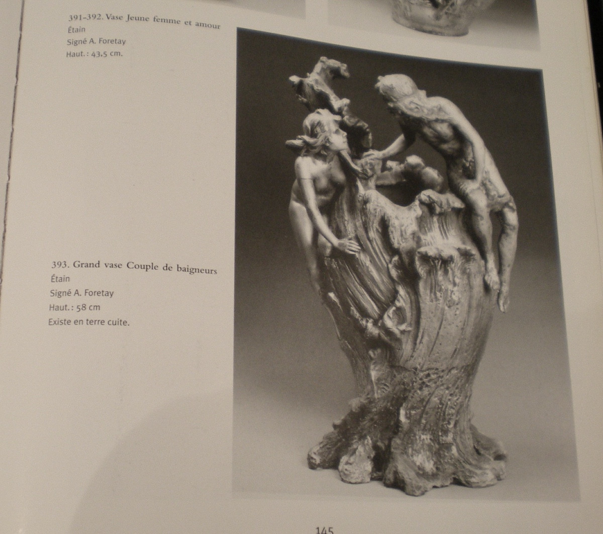 Couple de baigneurs-  Vaso /scultura art nouveau Foretay-photo-4