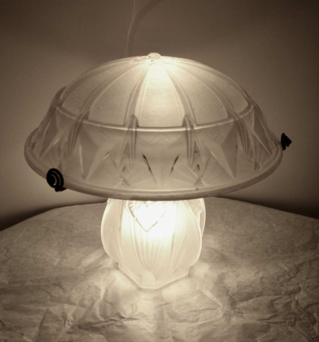 Lampada a fungo art déco Muller Freres Luneville-photo-2