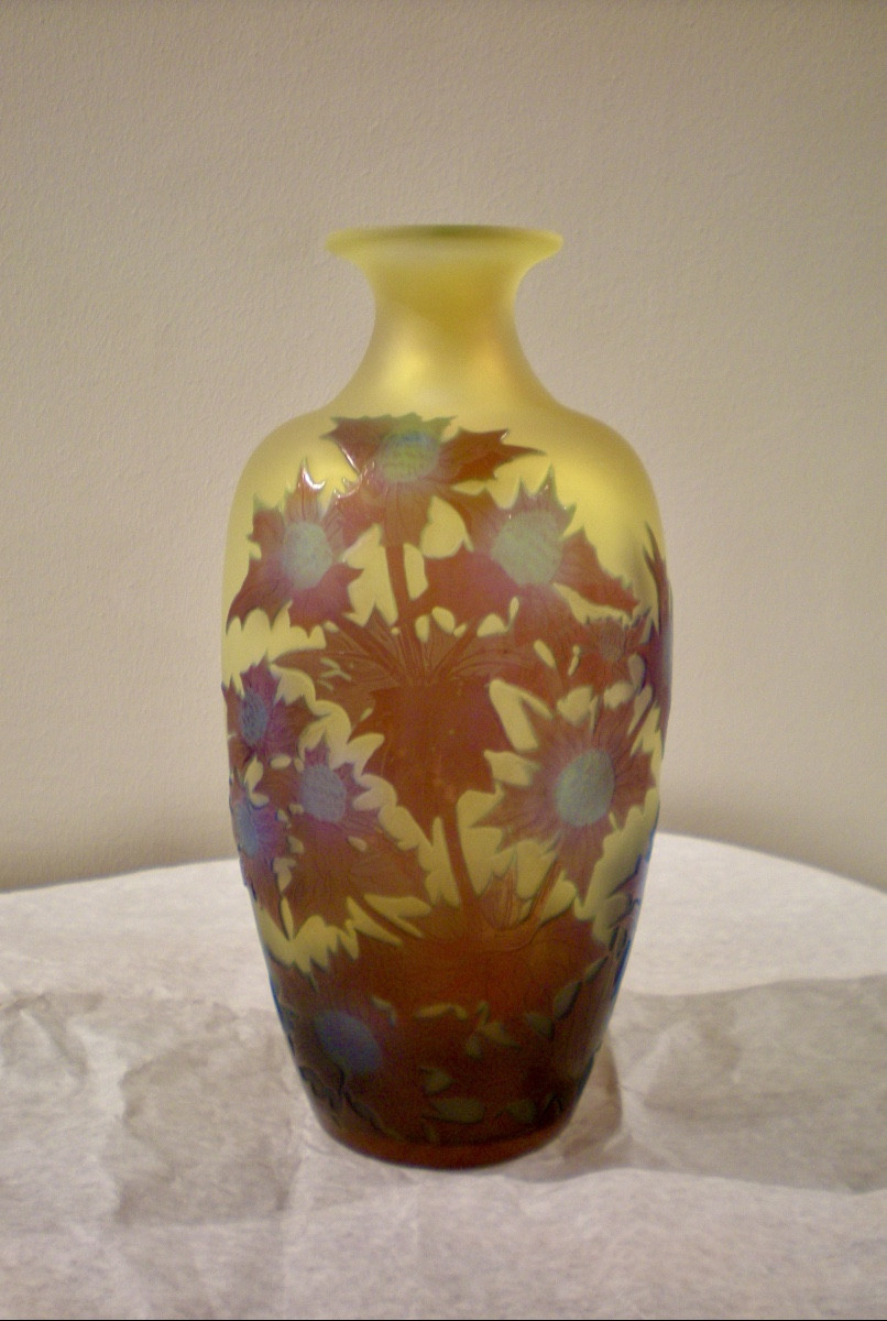 Chardons- Vaso art nouveau Gallé