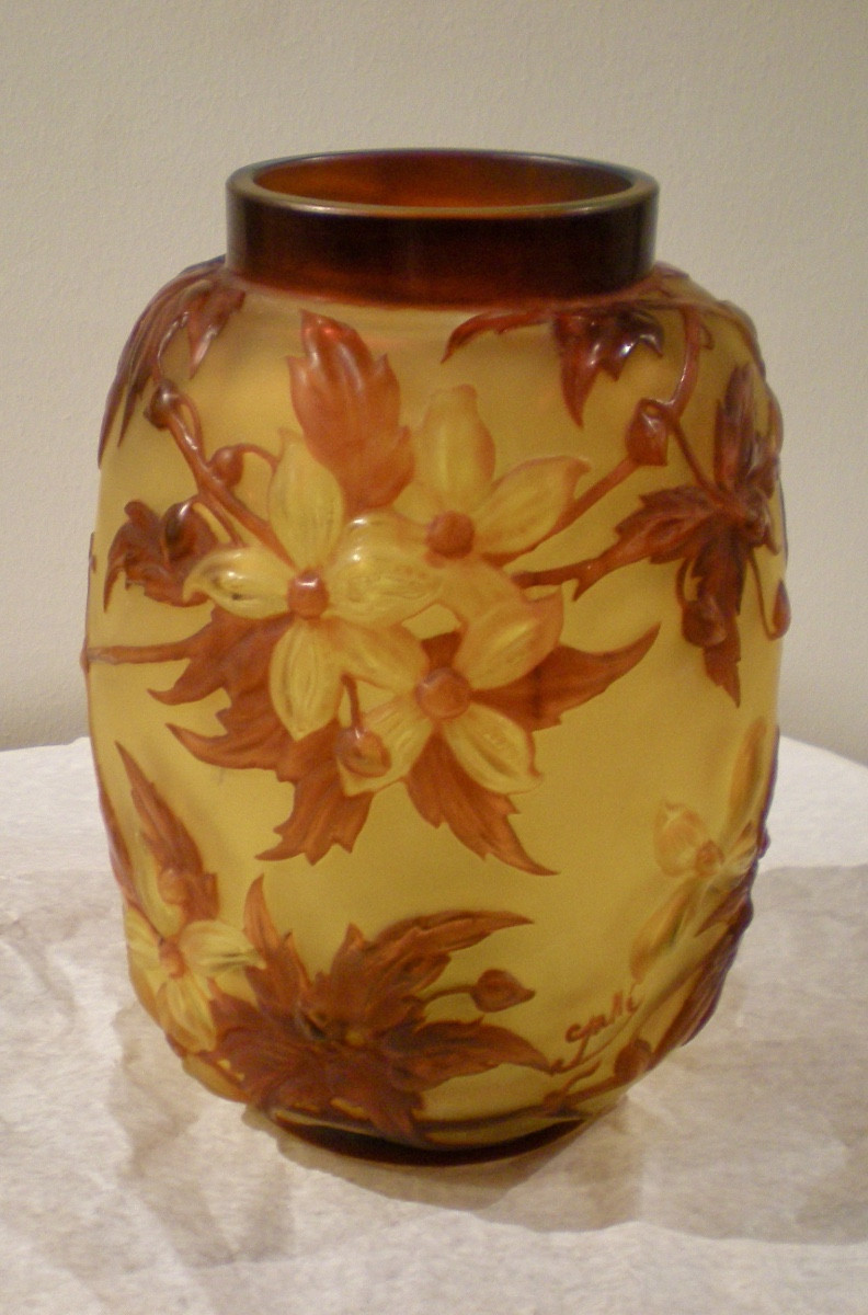 Clematide- Vaso art déco Gallé soufflé-photo-2