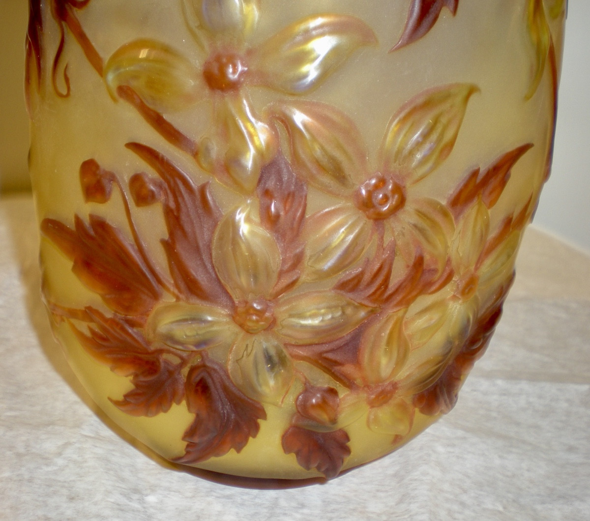 Clematide- Vaso art déco Gallé soufflé-photo-1