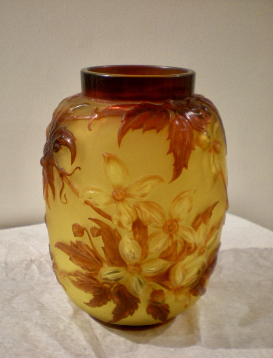 Clematide- Vaso art déco Gallé soufflé-photo-3