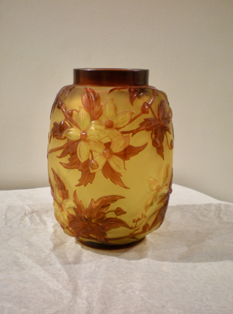 Clematide- Vaso art déco Gallé soufflé