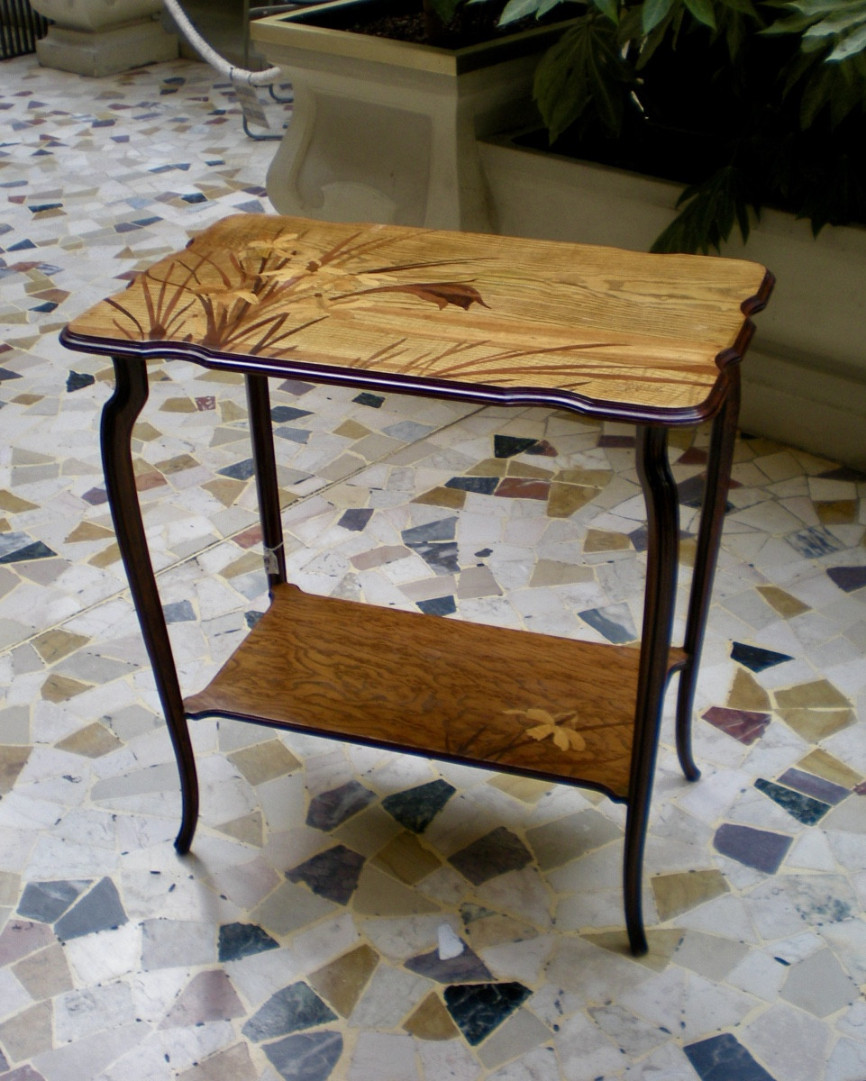 Narcisi- Tavolino art nouveau Gallé-photo-4