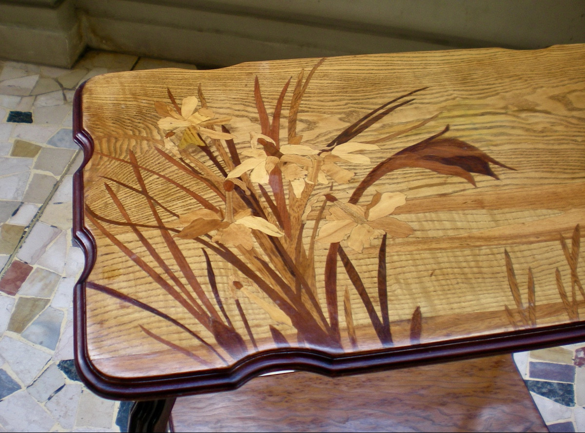 Narcisi- Tavolino art nouveau Gallé-photo-2