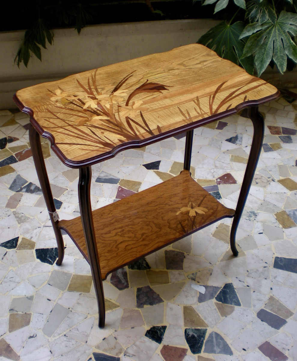 Narcisi- Tavolino art nouveau Gallé-photo-4