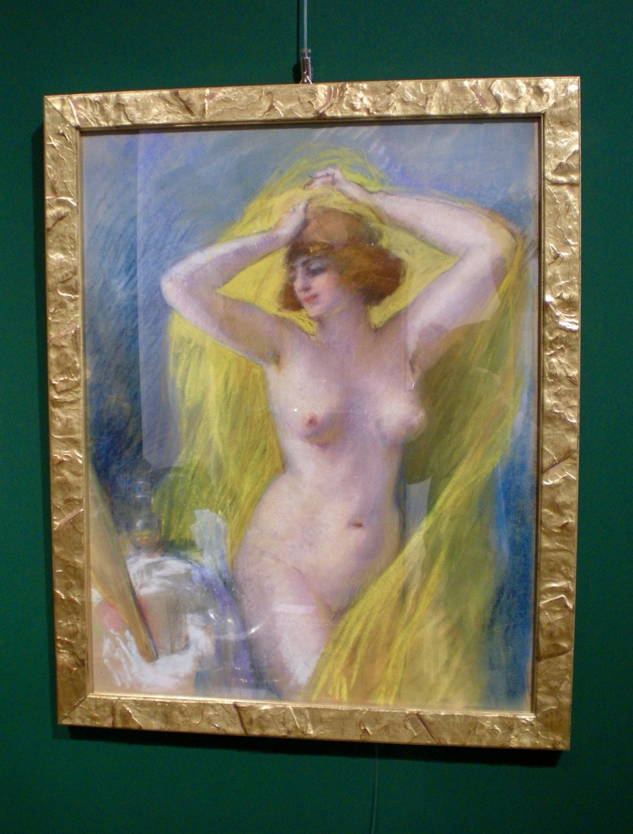 Il velo- Pastello art nouveau-photo-2