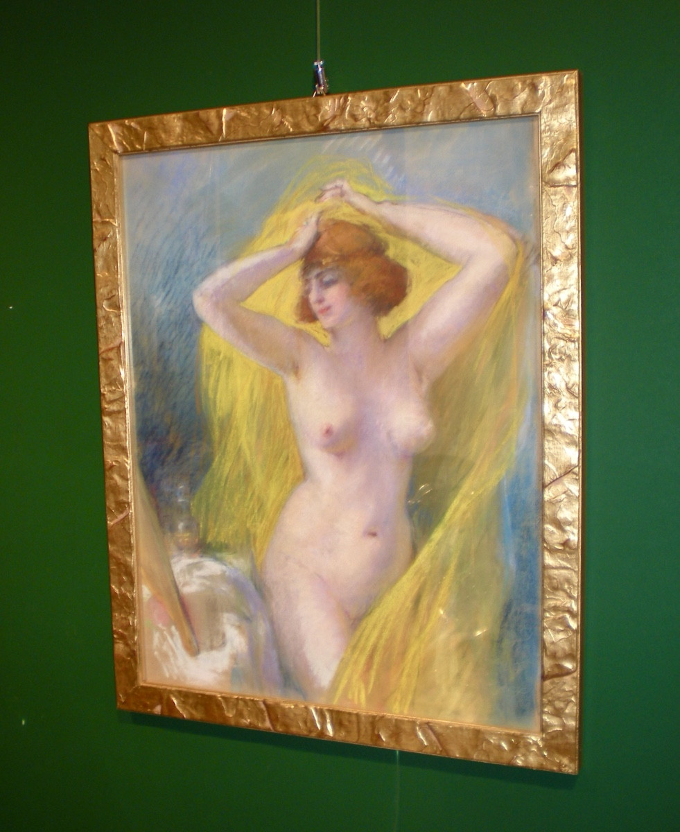 Il velo- Pastello art nouveau-photo-3