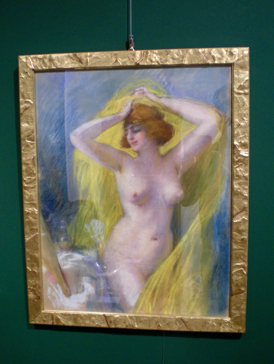 Il velo- Pastello art nouveau-photo-2