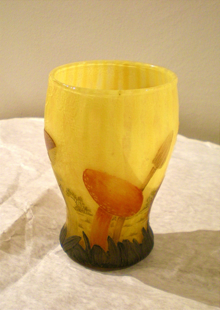 Funghi- Vaso art nouveau Daum Nancy-photo-3