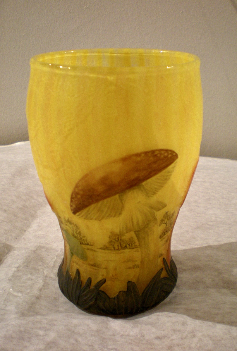 Funghi- Vaso art nouveau Daum Nancy-photo-1
