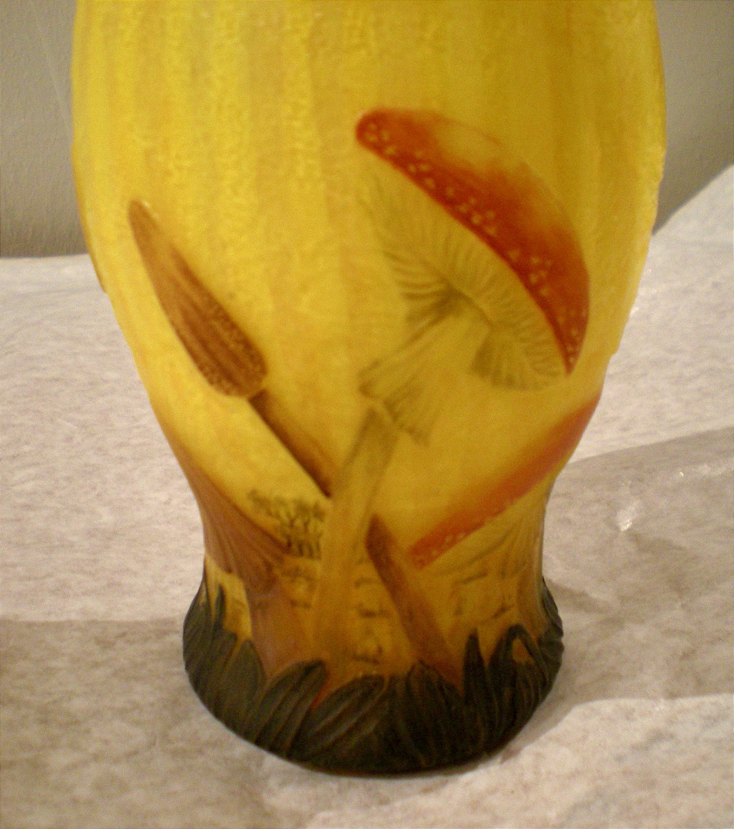 Funghi- Vaso art nouveau Daum Nancy-photo-2