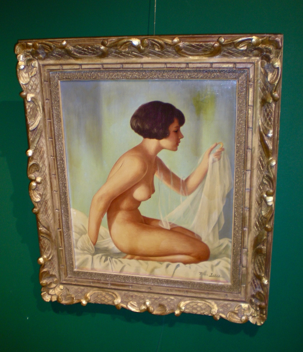 Il velo- Olio su tela art deco Pierre Lafay