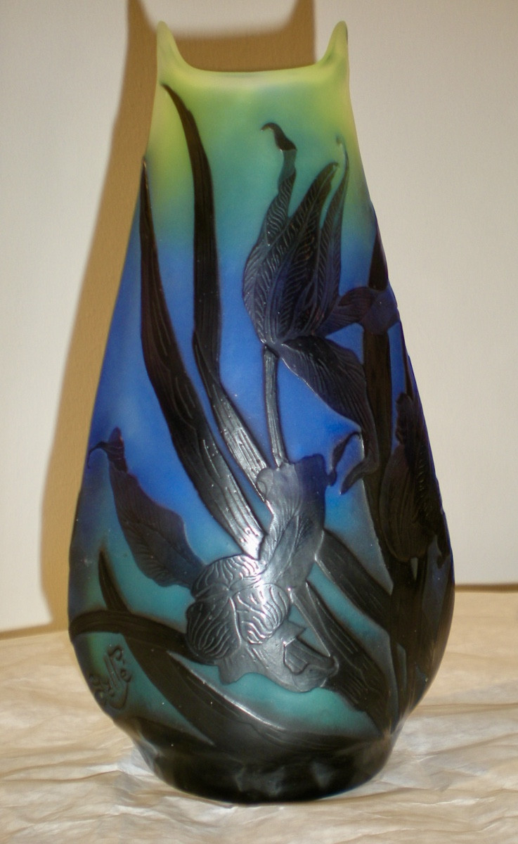 Tulipani perroquet- Vaso art nouveau Gallé-photo-3