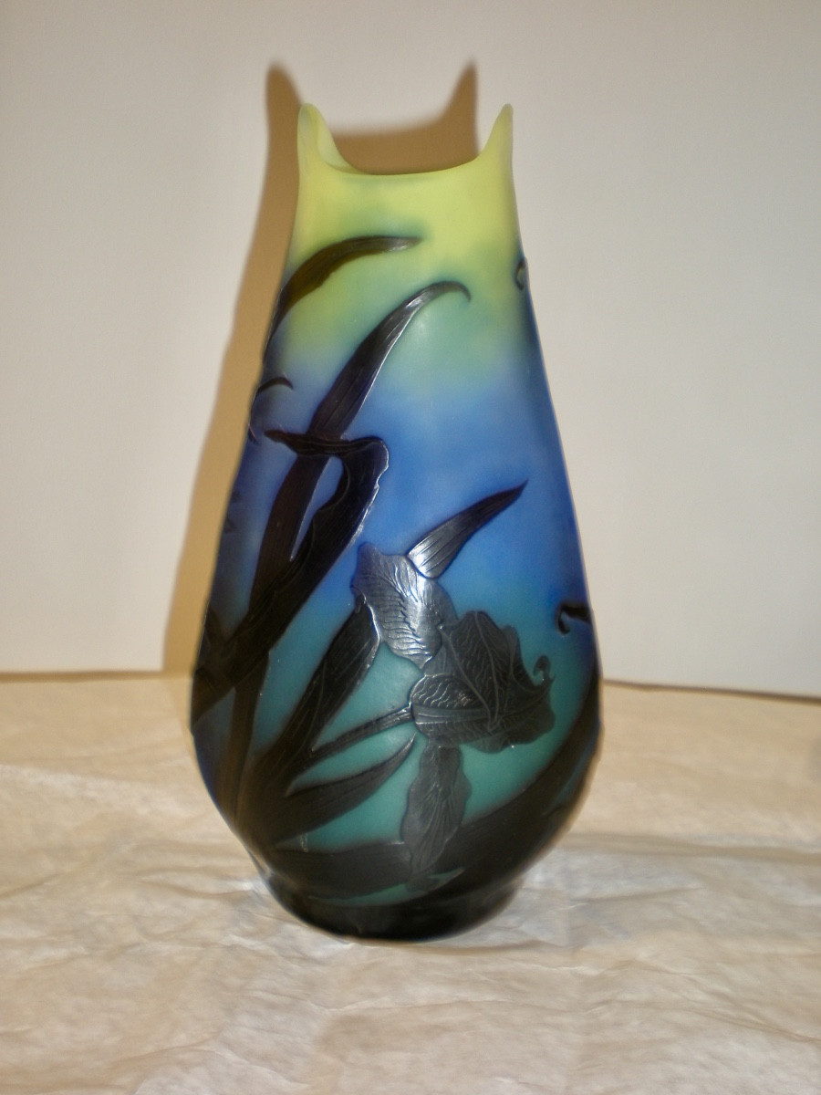 Tulipani perroquet- Vaso art nouveau Gallé-photo-2