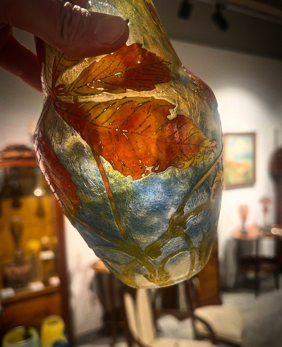Ippocastano- Vaso art nouveau  Daum Nancy -photo-1