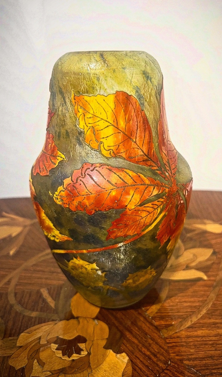 Ippocastano- Vaso art nouveau  Daum Nancy 