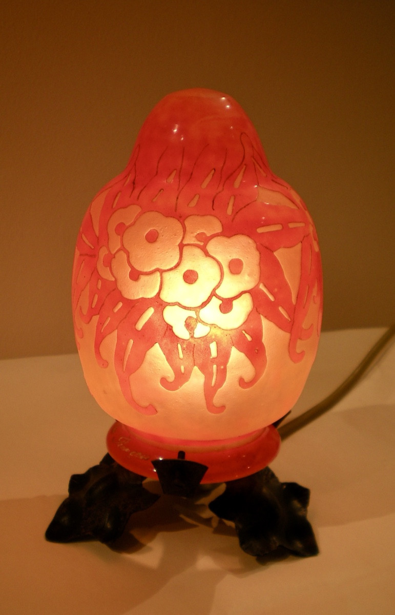 Sauge- Veilleuse art déco Le Verre Français-photo-2