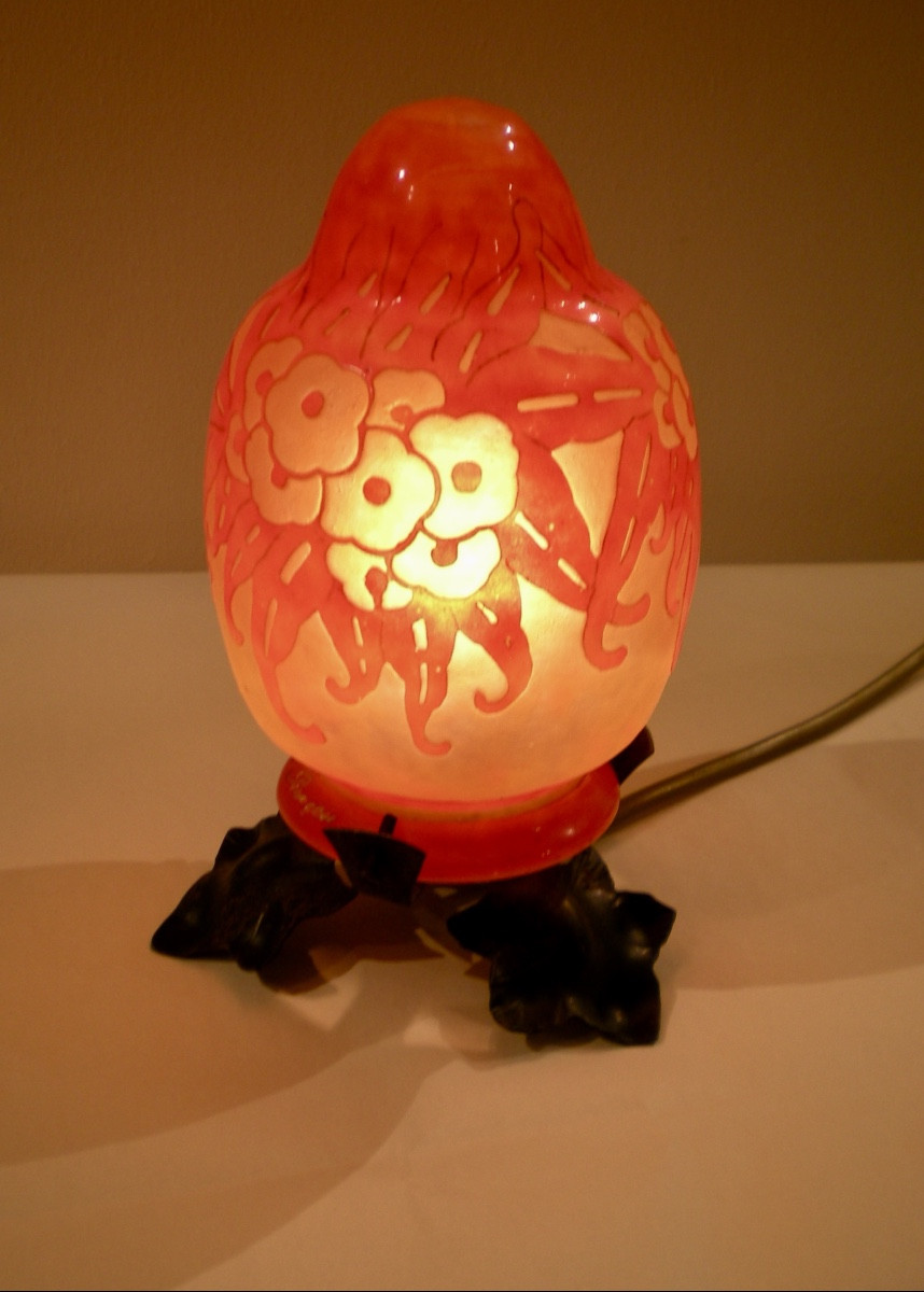 Sauge- Veilleuse art déco Le Verre Français-photo-3