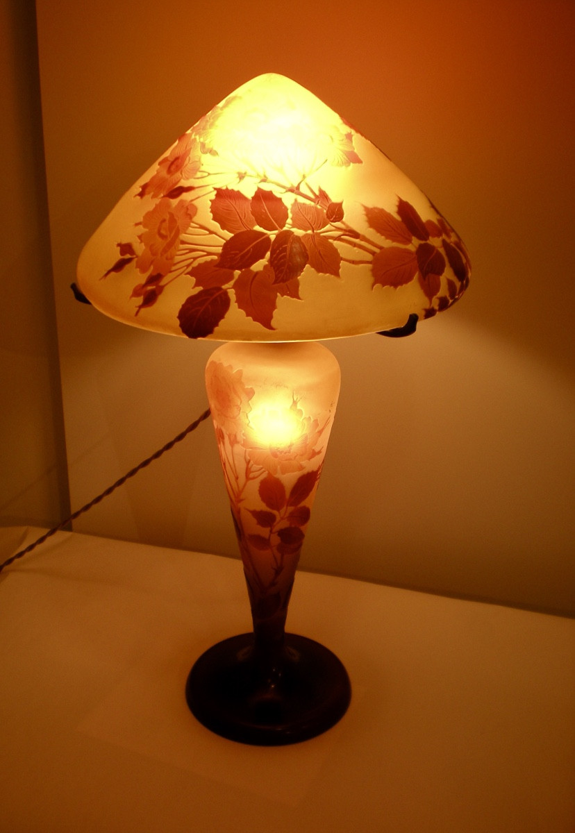 Rose- Lampada a fungo Gallé-photo-4
