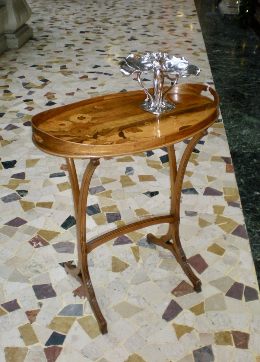 Souci de plaire- Tavolino parlante art nouveau Gallé-photo-2